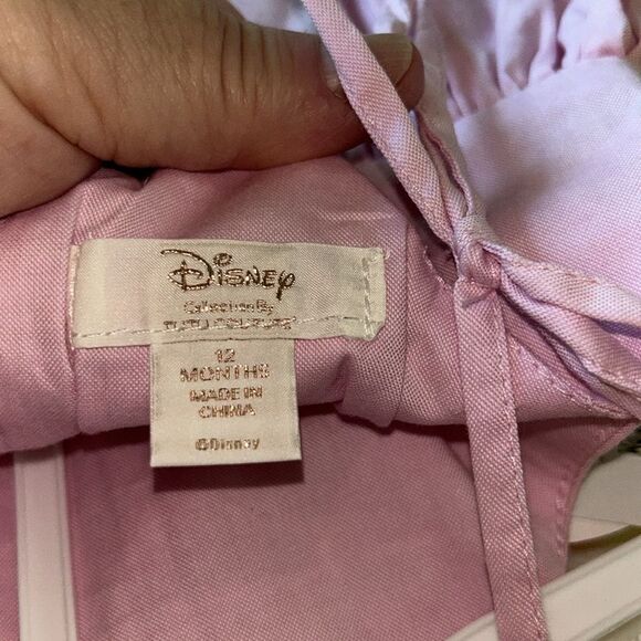 New Disney Minnie Mouse Tutu couture pink chambray dress panty 12M - Picture 8 of 10